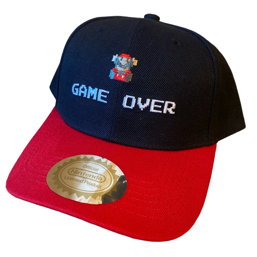 NWT Nintendo Super Mario Brothers Embroidered Game Over Snapback Hat o/s